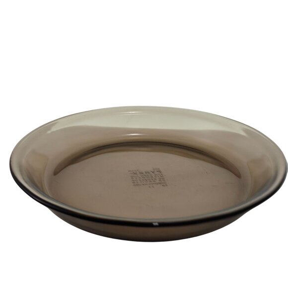 Pyrex Visions Brown Glass Pie Plate 10” genuine vtg Fireside amber dish #209 - Picture 5 of 11